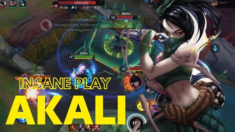 아칼리 장인들만 보이는 킬각 와일드리프트 Insane Damage Akali Gameplay Wild Rift