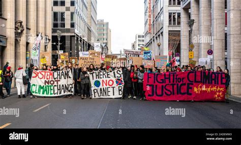 Climate strike, students with banners at the demonstration, Fridays for Future, Berlin, Germany ...