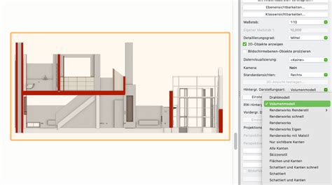 Ansichtsbereich Aus Schnittbox Darstellungsart Vectorworks