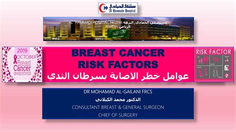 Breast Cancer Risk Factors 2019 عوامل خطر الاصابة بسرطان الثدي Ppt