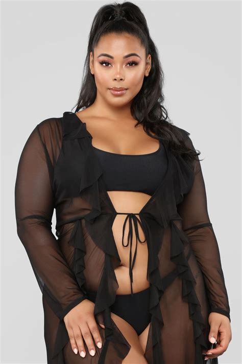 No Secrets Coverup Black Fashion Plus Size Swimsuits Beautiful