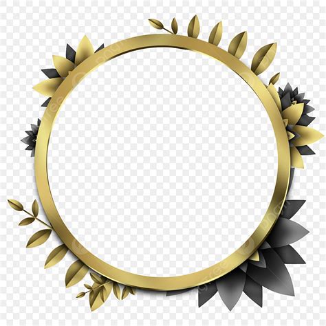 Elegant Gold Frame Png Image Black Gold Flower With Elegant Circle