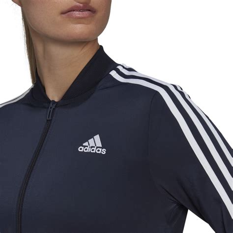 Adidas Essentials 3 Stripes Tracksuit Träningsoverall Dam Grå