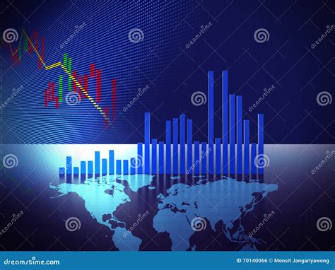 Stock Market Chart On Digital World Map 3dillustration Stock