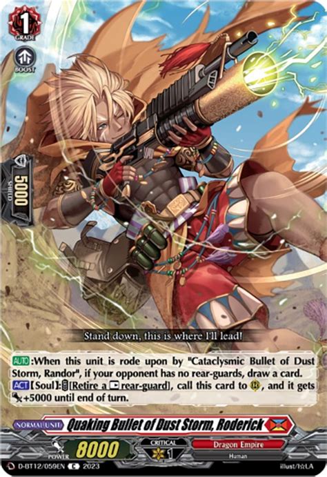 Quaking Bullet Of Dust Storm Roderick Evenfall Onslaught Cardfight