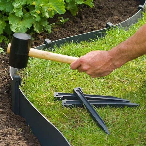 Piquets En Plastique Noir Pour Bordure De Jardin Cm Pcs