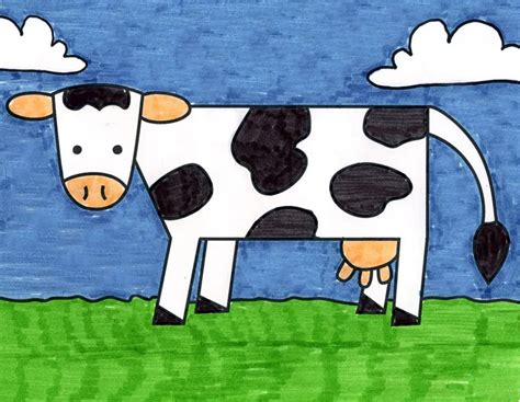 How to Draw an Easy Cow · Art Projects for Kids