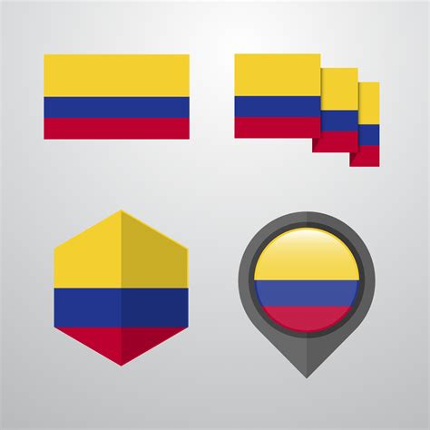 Colombia flag design set vector 14279478 Vector Art at Vecteezy