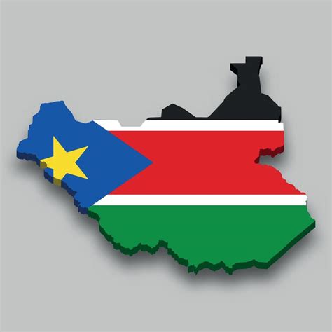 3d Isometric Map Of South Sudan With National Flag 11175091 Vector Art