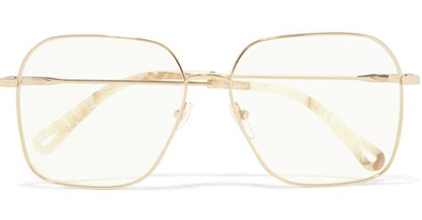 Chloé Palma Square Frame Gold Tone Optical Glasses In Metallic Lyst Canada