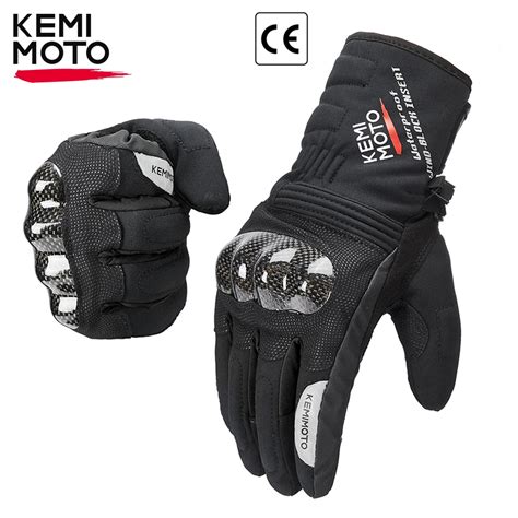 KEMIMOTO Winter Moto Gloves CE Waterproof Warm Motorcycle Guantes Touch