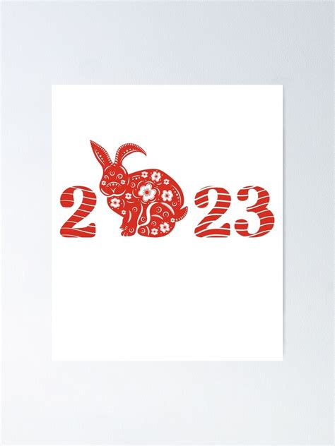 2023 The Year Of The Rabbit Poster For Sale By Aleczka Redbubble