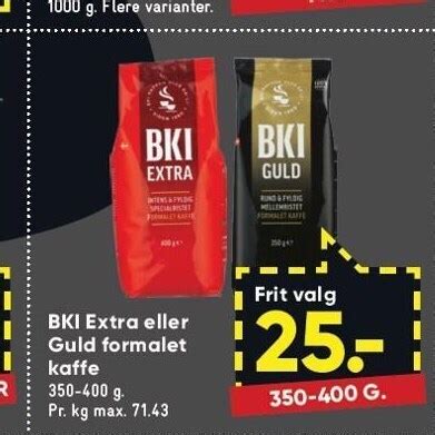 Bki Extra Eller Guld Formalet Kaffe Tilbud Hos Bilka