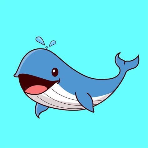 Premium Vector Cute Whale Swimming Vector Illustration