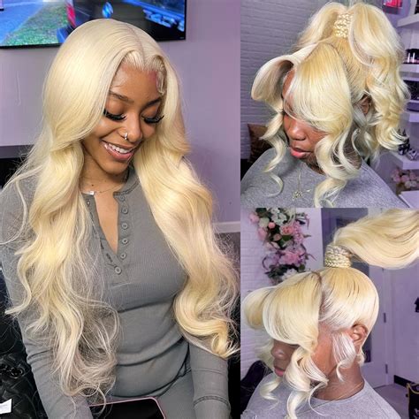 Amazon Alipeacock Body Wave Lace Front Wig Human Hair Density Blonde Lace
