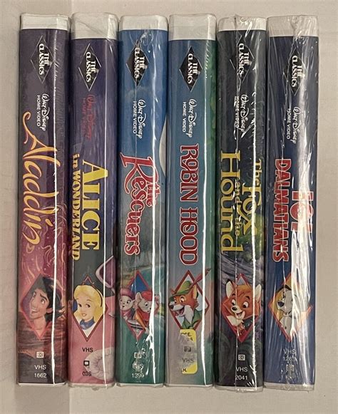 Walt Disneys New Set Of 6 Black Diamond Classics Vhs Tapes Aladdin