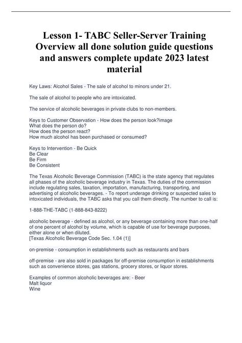 Lesson Tabc Seller Server Training Overview All Done Solution Guide