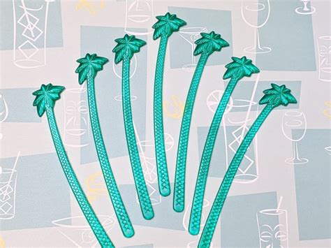 Palm Tree Luau Tropical Drink Stirrers Swizzle Sticks Set Of 25 Or 50