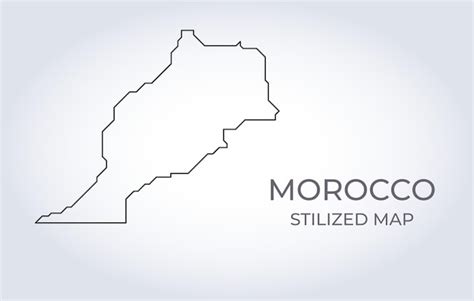 Mapa De Marruecos En Un Estilo Minimalista Estilizado Vector Premium