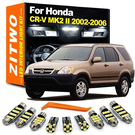 ZITWO 9Pcs LED Interior Dome Map Light Kit For Honda CRV CR V 2002 2003