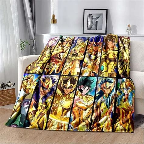 Saint Seiya Anime Cartoon Flanela Cobertor D Retro Macio