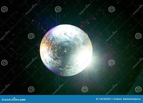 Disco ball on the ceiling stock image. Image of glass - 130702655