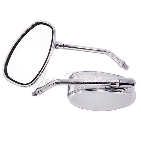 Chrome Motorcycle 10mm Thread Rearview Side Mirrors Universal Motorbike