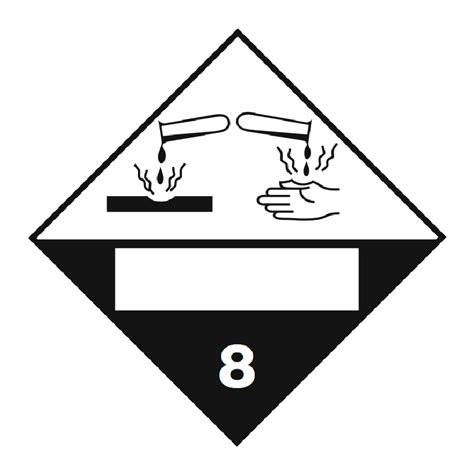 IMO 8 0 Corrosive With UN Part Bulk Labels 250 X 250mm