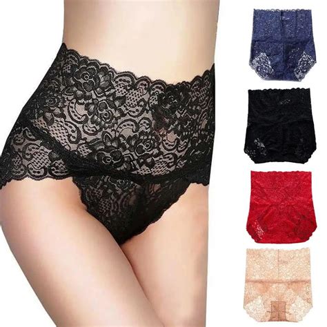 Calcinha Sexy De Renda Para Mulheres Lingerie De Cintura Alta Tamanho