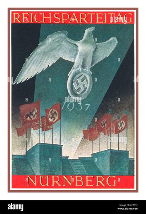 Vintage S Nazi Propaganda Poster Card Reichsparteitag Nurnberg