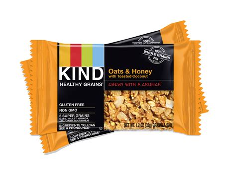 Kind Healthy Grains Granola Bars Oats Honey With Toasted Coconut