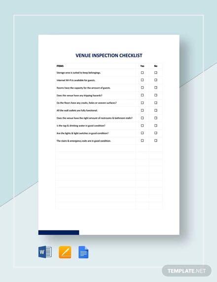 Venue Checklist Template - 9+ Free Word, PDF Documents Download