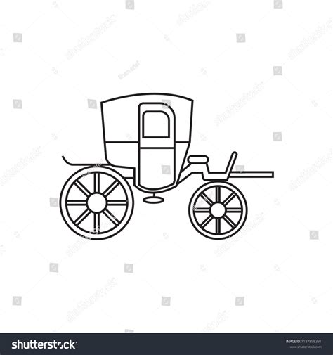 Horse Carriage Icon Outline Stock Vector (Royalty Free) 1187898391 ...