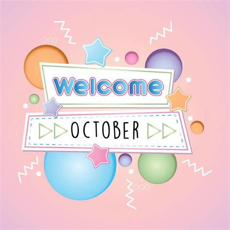 Welcome October Vector For Greeting New Month 11895504 Vector Art At