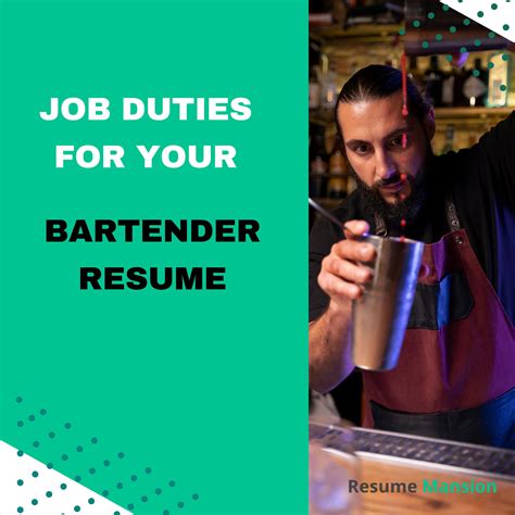 Job Duties For Your Bartender Resume R Resumeguide