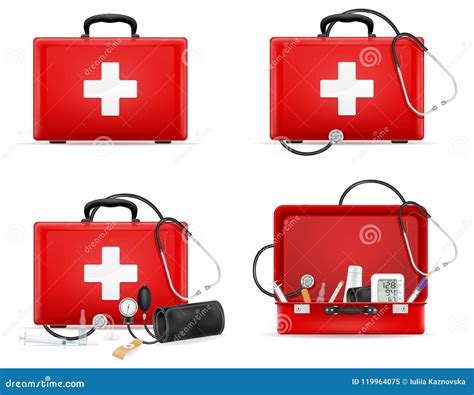 Medical First Aid Box Case Kit Stock Vector Illustration Stock Vector