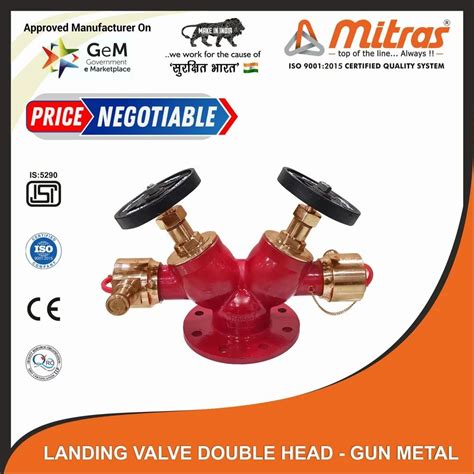 Material Gun Metal Manual Double Head Landing Valves Size 63 Mm