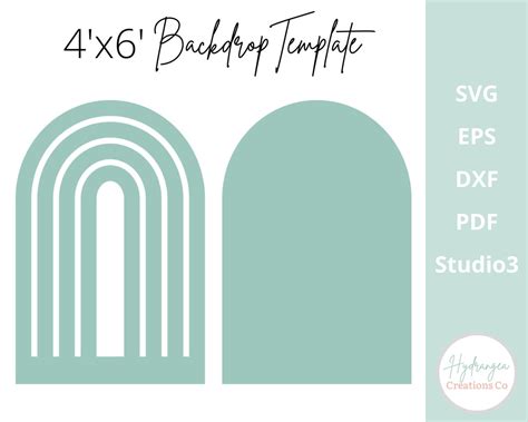 4x6 Rainbow Chiara Arch Backdrop Template Svg Boho Mid Century Modern