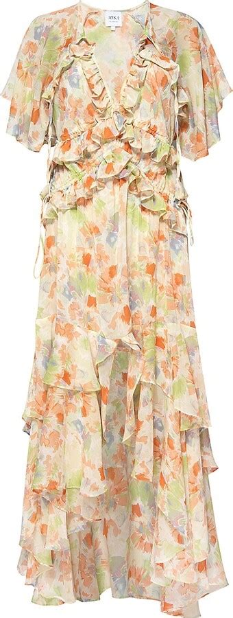 MISA Alana Floral Flutter Maxi Dress ShopStyle