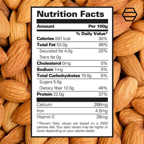 Natural Raw Whole Almond 100g Thehiveecostore