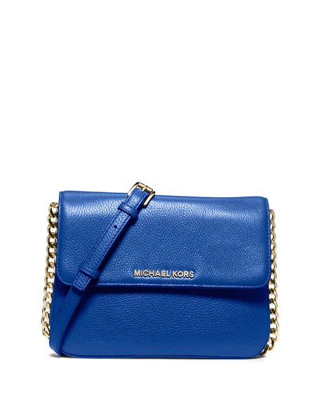 Michael Michael Kors Bedford Double Gusset Crossbody Bag Electric Blue