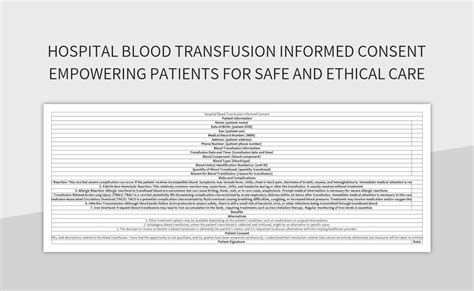 Hospital Blood Transfusion Informed Consent Empowering Patients For