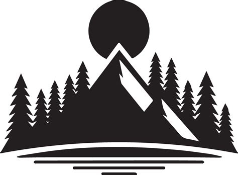 Mountain logo vector art illustration, a Black color mountain logo ...