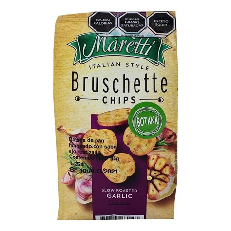 Pan Horneado Maretti Bruschette Chips Ajo Rostizado G Walmart