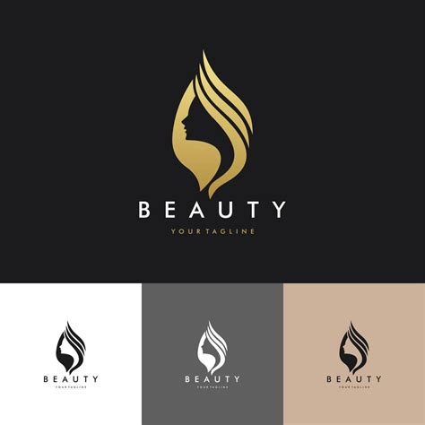 Luxury Hair Beauty Salon Logo Set Illustration Vector Graphic Design