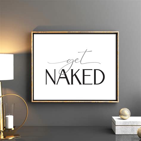 Get Naked Sign Funny Printable Quote Bathroom Wall Art Etsy