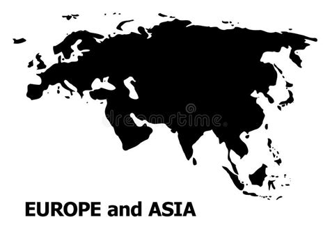 Mapa Plano Del Vector De Europa Y De Asia Con El Subtítulo Ilustración