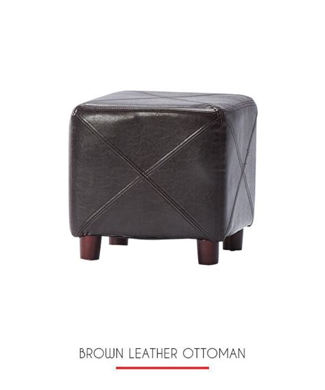 Brown Leather Ottoman - 204 Events