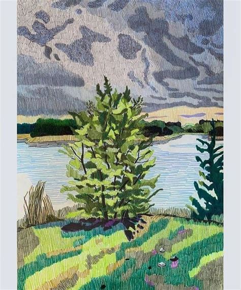 Per Adolfsen Artist On Instagram TREE BY THE LAKE Drawing 60x42cm