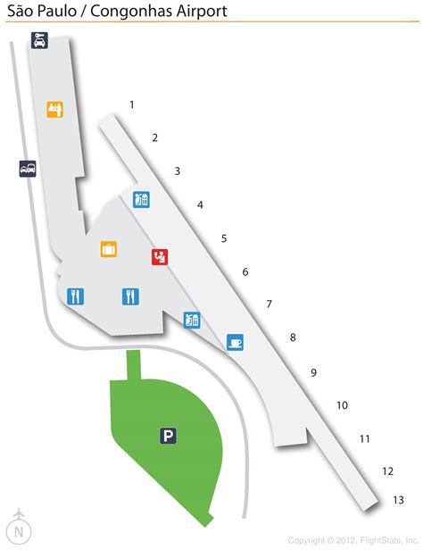 São Paulo Congonhas Airport map - Ontheworldmap.com